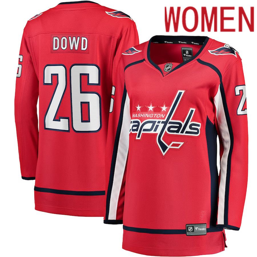 Women Washington Capitals #26 Nic Dowd Fanatics Branded Red Home Breakaway Player NHL Jersey